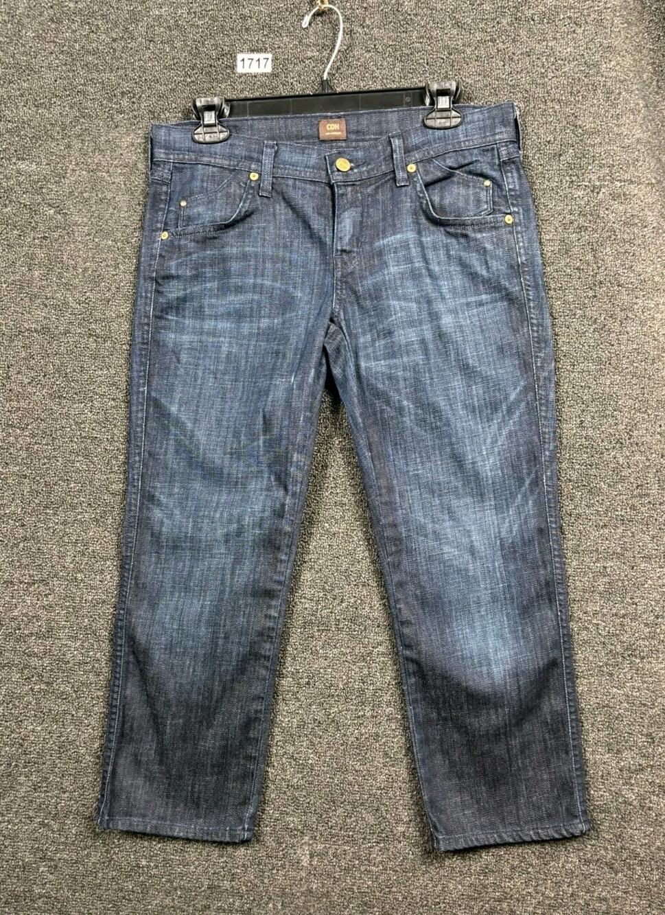 COH by Jerome Dahan Cropped Jeans Women's Blue Kelly Low Rise Dark Wash Size 29